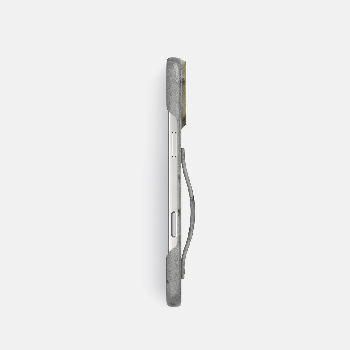 Finger Case For iPhone 17 Pro In Ostrich -3 | Silver-Gold