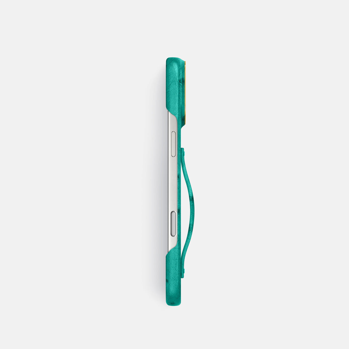 Finger Case For iPhone 17 Pro In Ostrich -3 | Turquoise-Gold