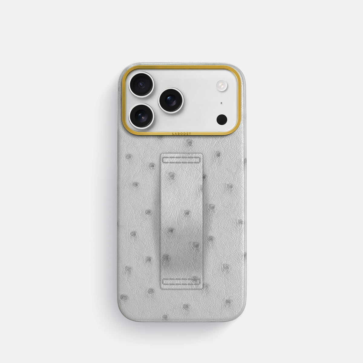 Finger Case For iPhone 17 Pro In Ostrich -1 | White-Gold