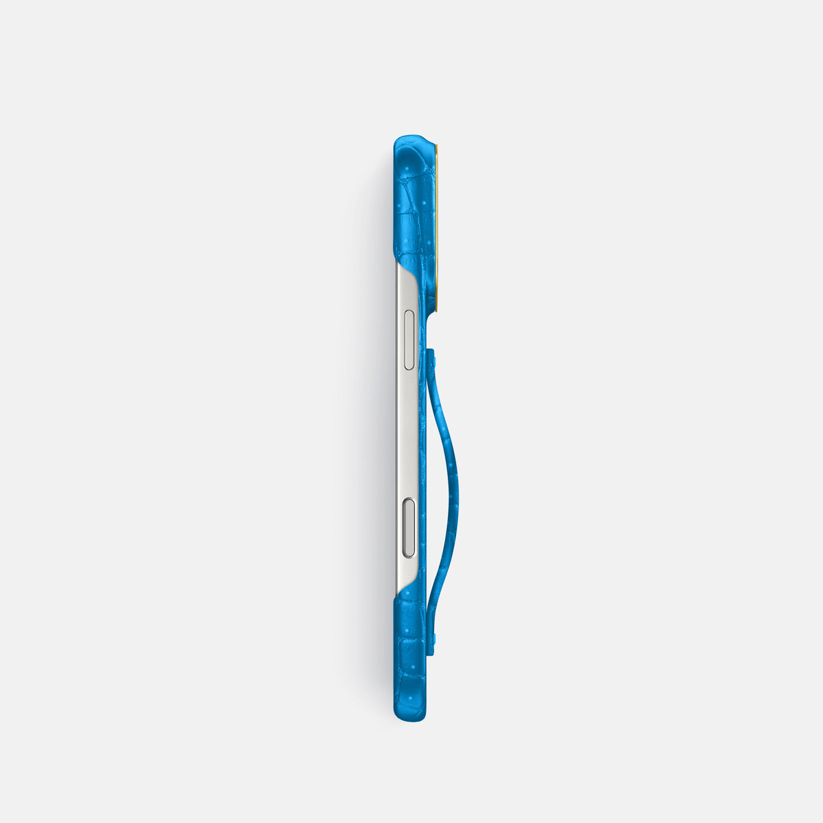 Finger Case For iPhone 17 Pro In Porosus Crocodile -3 | Blue-Lagoon-Gold