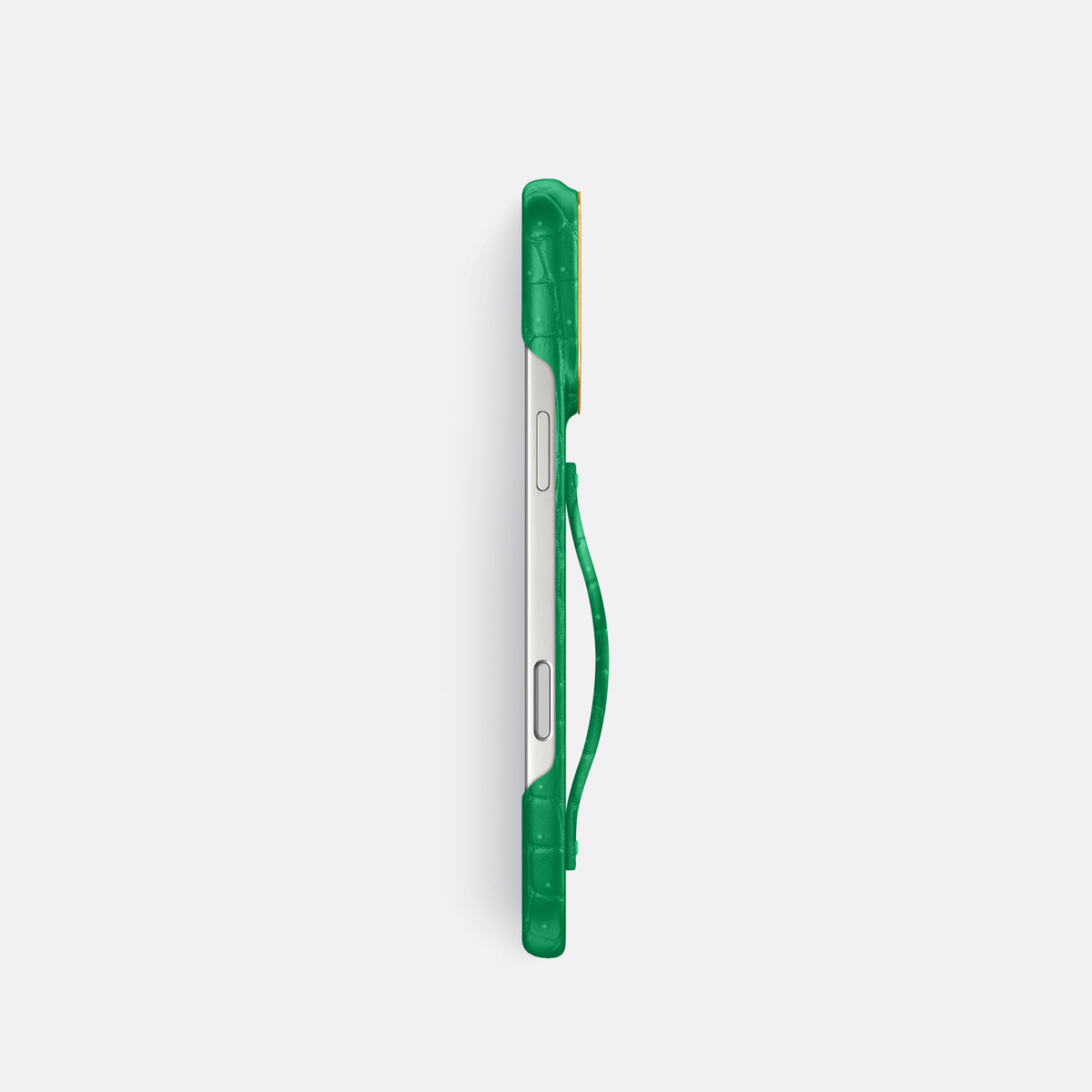 Finger Case For iPhone 17 Pro In Porosus Crocodile -3 | Cactus-Green-Gold
