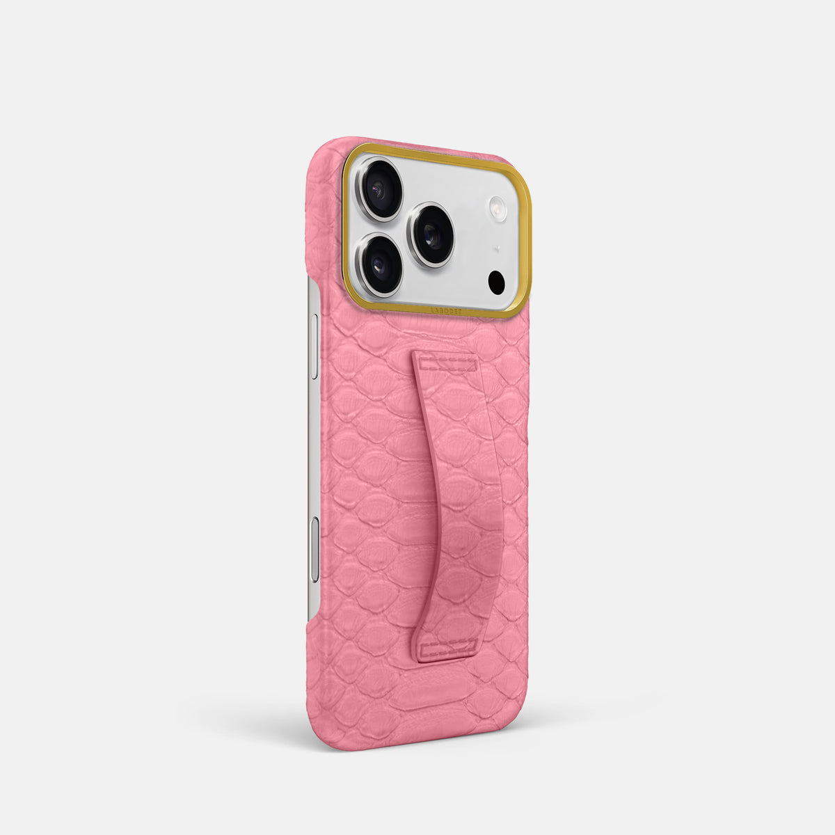 Finger Case For iPhone 17 Pro In Python -2 | Pink-Gold