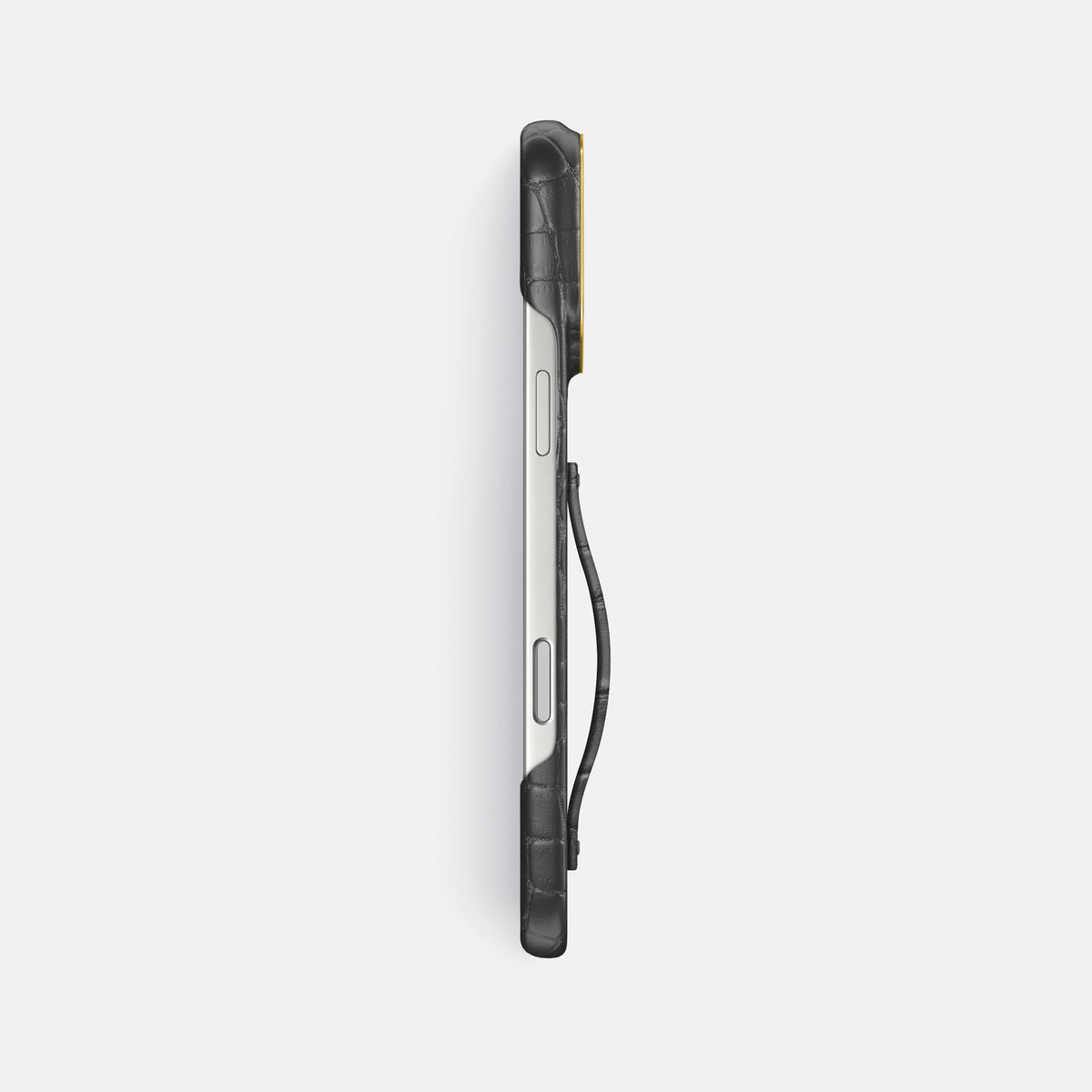 Finger Case For iPhone 18 Pro Max In Alligator -3 | Grey-Gold