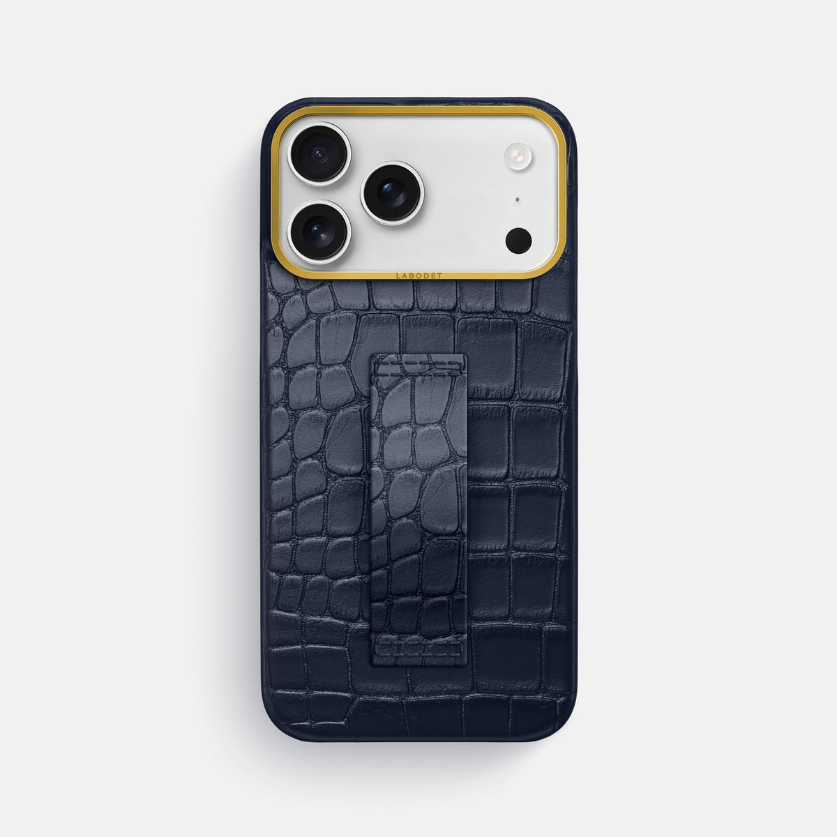 Finger Case For iPhone 18 Pro Max In Alligator -1 | Navy-Blue-Gold
