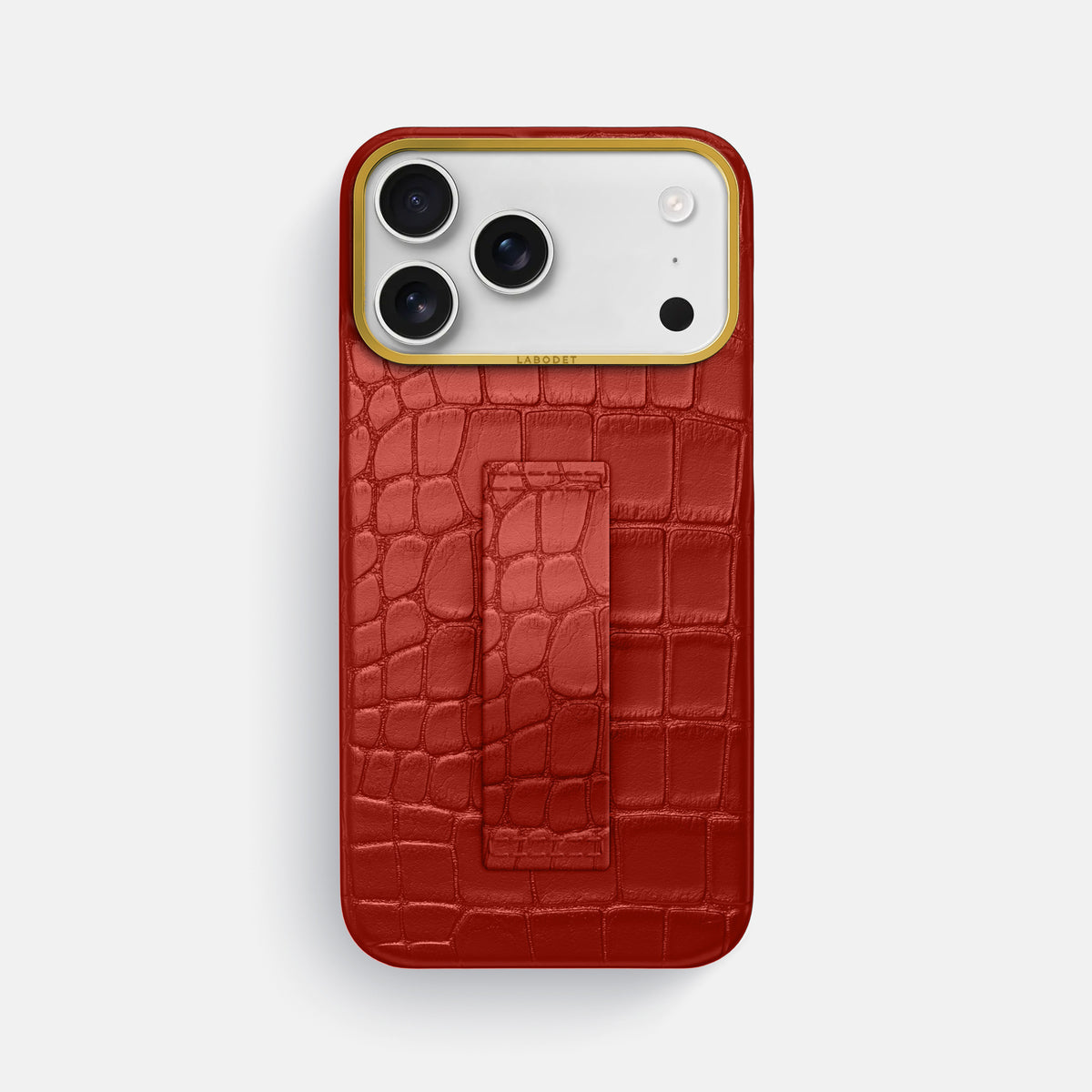 Finger Case For iPhone 18 Pro Max In Alligator -1 | Red-Gold