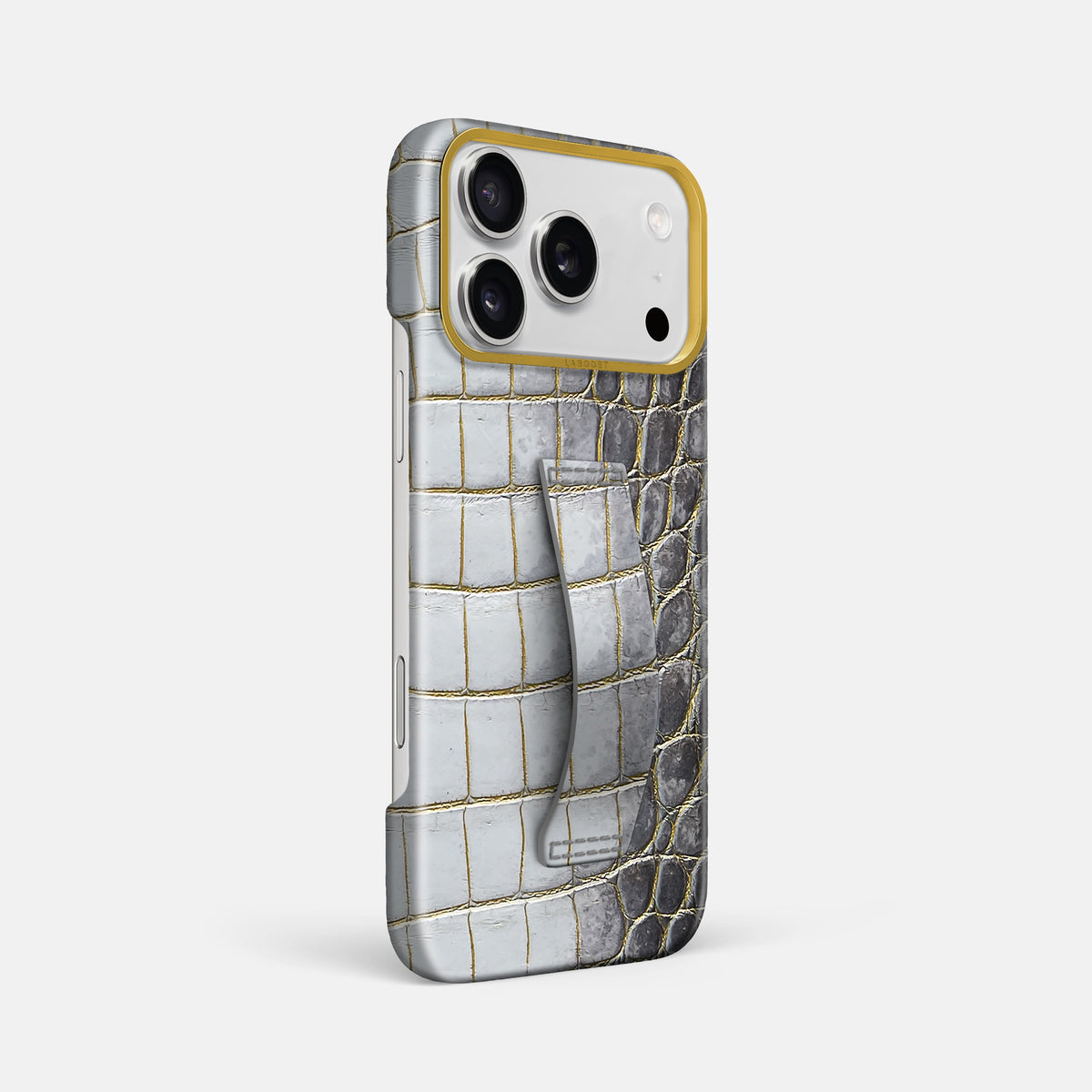 Finger Case For iPhone 18 Pro Max In Himalayan Crocodile -2 | Gold-Gold