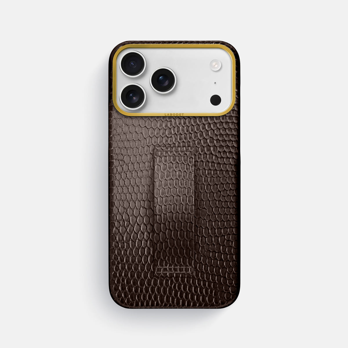 Finger Case For iPhone 18 Pro Max In Lizard -1 | Brown-Gold