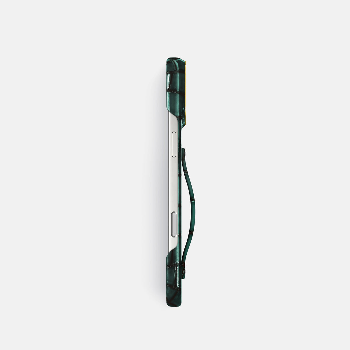 Finger Case For iPhone 18 Pro In Patina Alligator -3 | Green-Gold