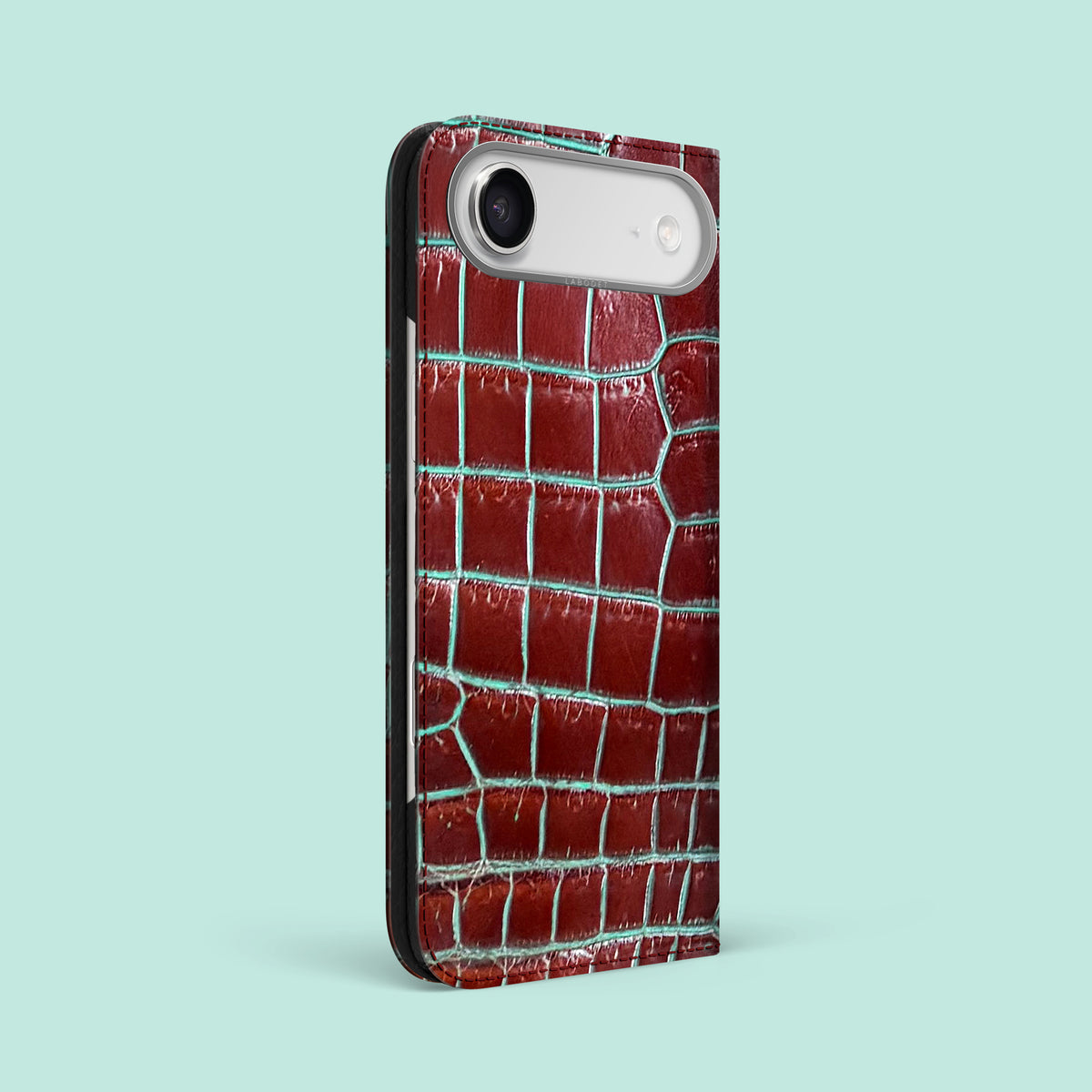 Clay Court iPhone 17 Air Folio Case 1/1 Alligator with Steel Metal -1 | Clay-Court-Steel