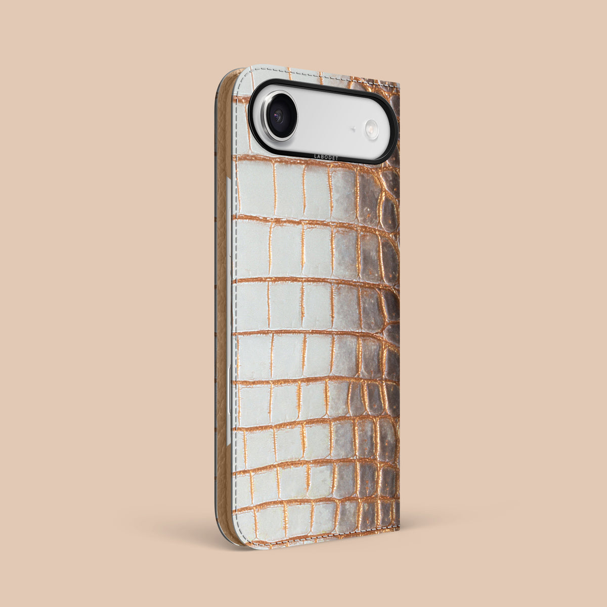 iPhone 17 Air Folio Case 1/1 Aztec Himalayan Crocodile with Black Metal -1 | Aztec-Black