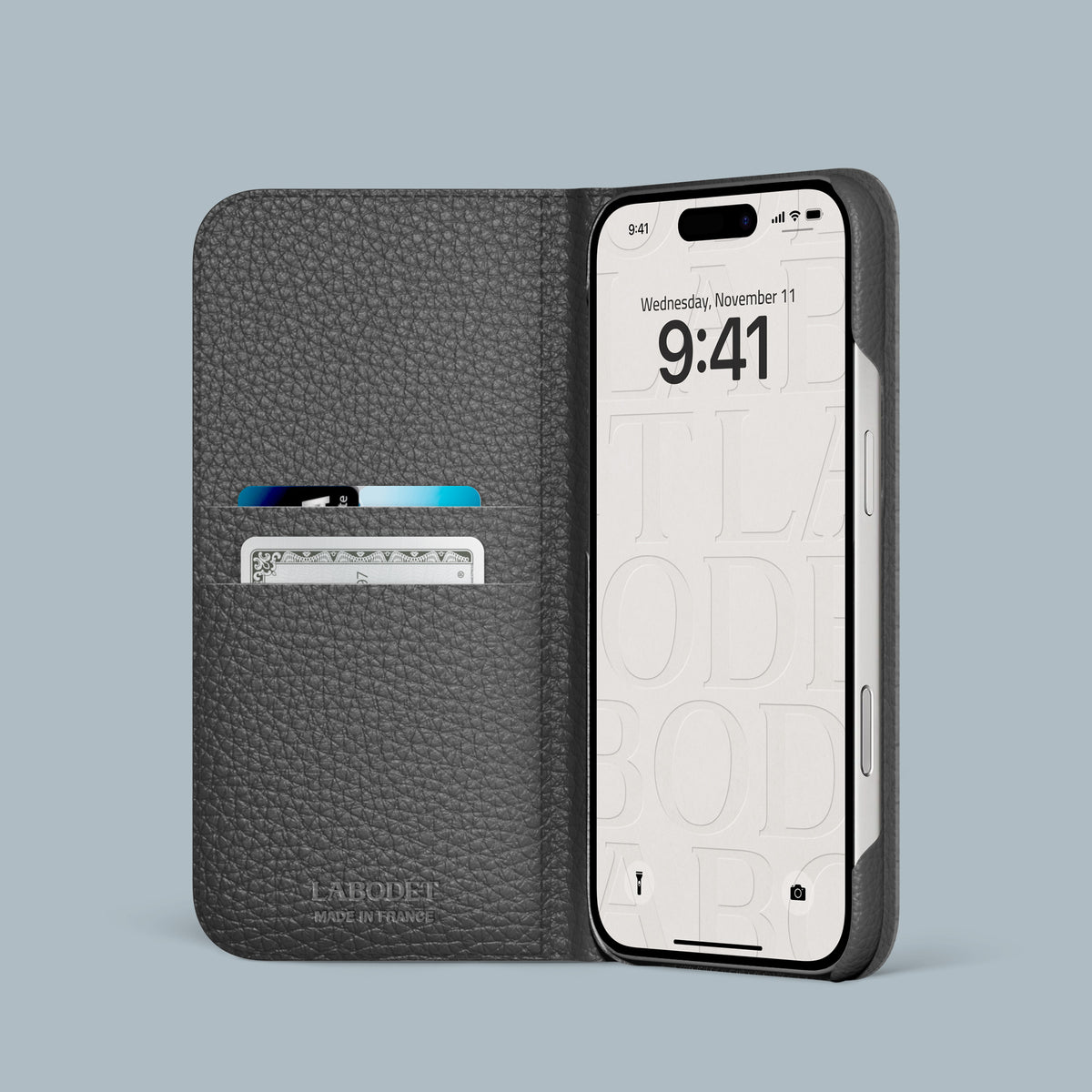 Aquaterra iPhone 17 Pro Max Folio Case 1/1 Alligator with Black Metal -2 | Aquaterra-Black