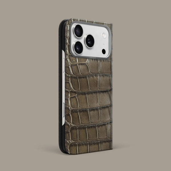 Folio Case 1/1 Kaki-Brown For iPhone 17 Pro Max In Alligator