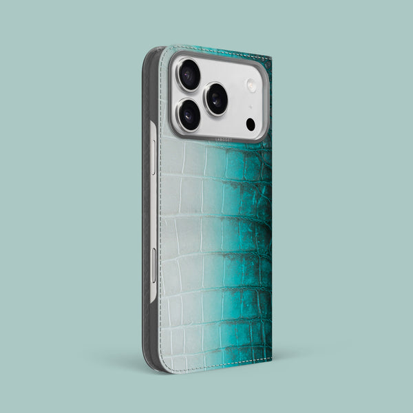 Folio Case 1/1 Turquoise For iPhone 17 Pro Max In Himalayan Crocodile