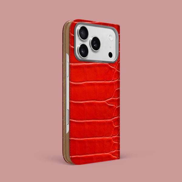 Folio Case Deep Coral For iPhone 17 Pro Max In Alligator