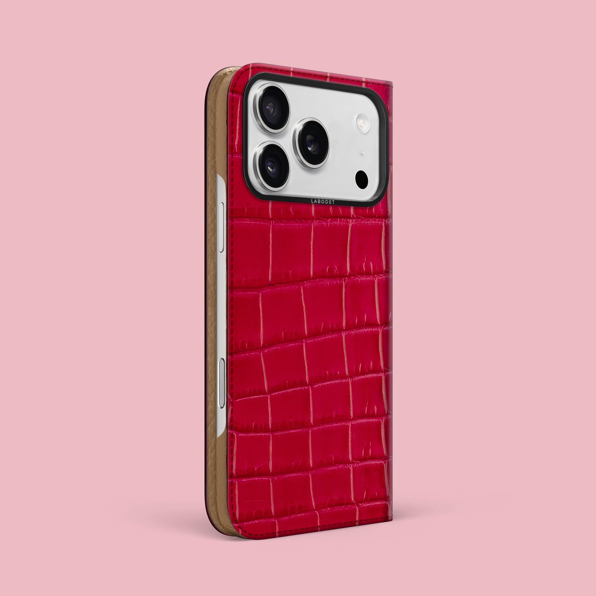 Folio Case 1/1 Lacquered-Pink For iPhone 17 Pro Max In Alligator