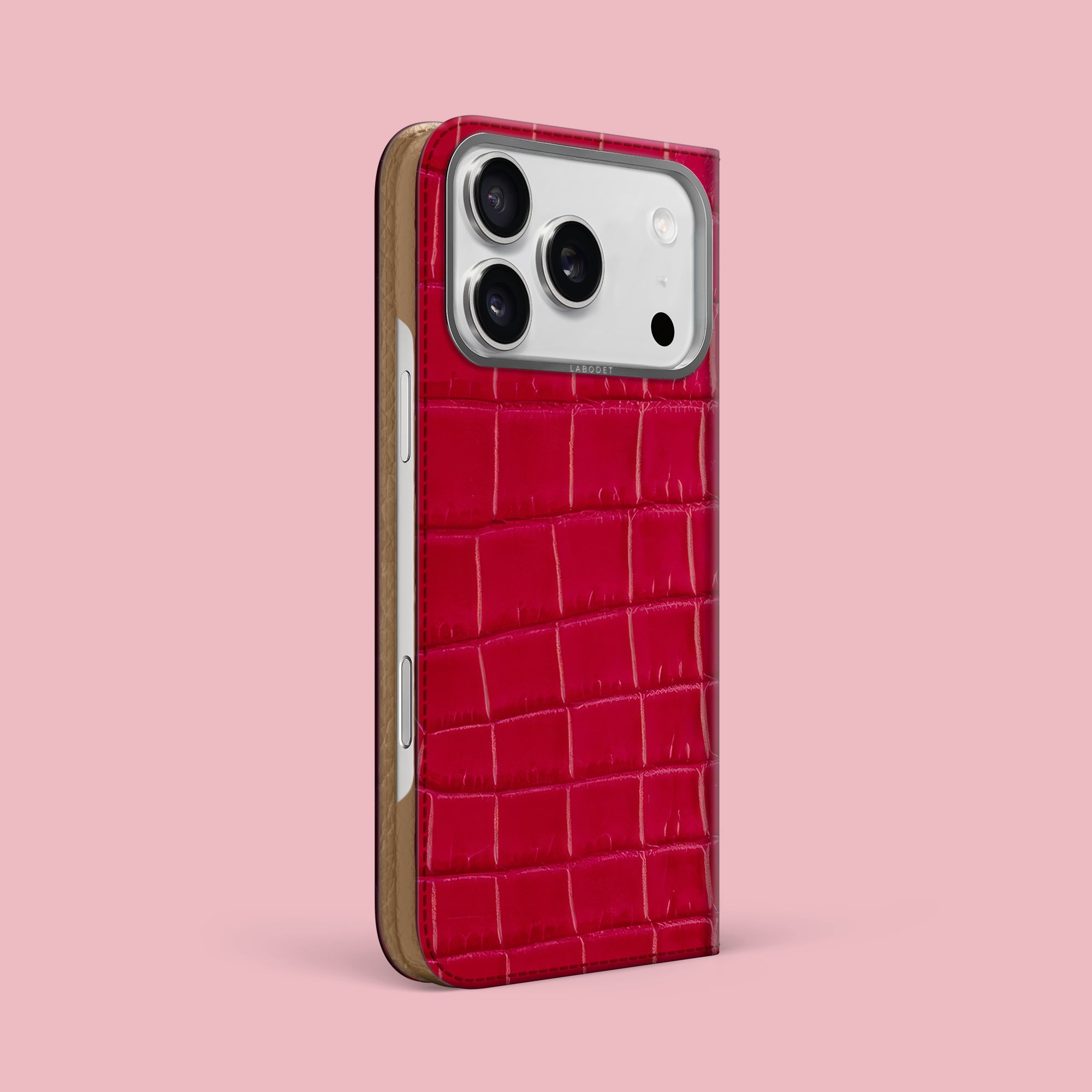 Folio Case 1/1 Lacquered-Pink For iPhone 17 Pro Max In Alligator