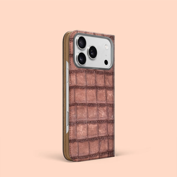 Folio Case 1/1 Nubuck-Cacao For iPhone 17 Pro In Alligator