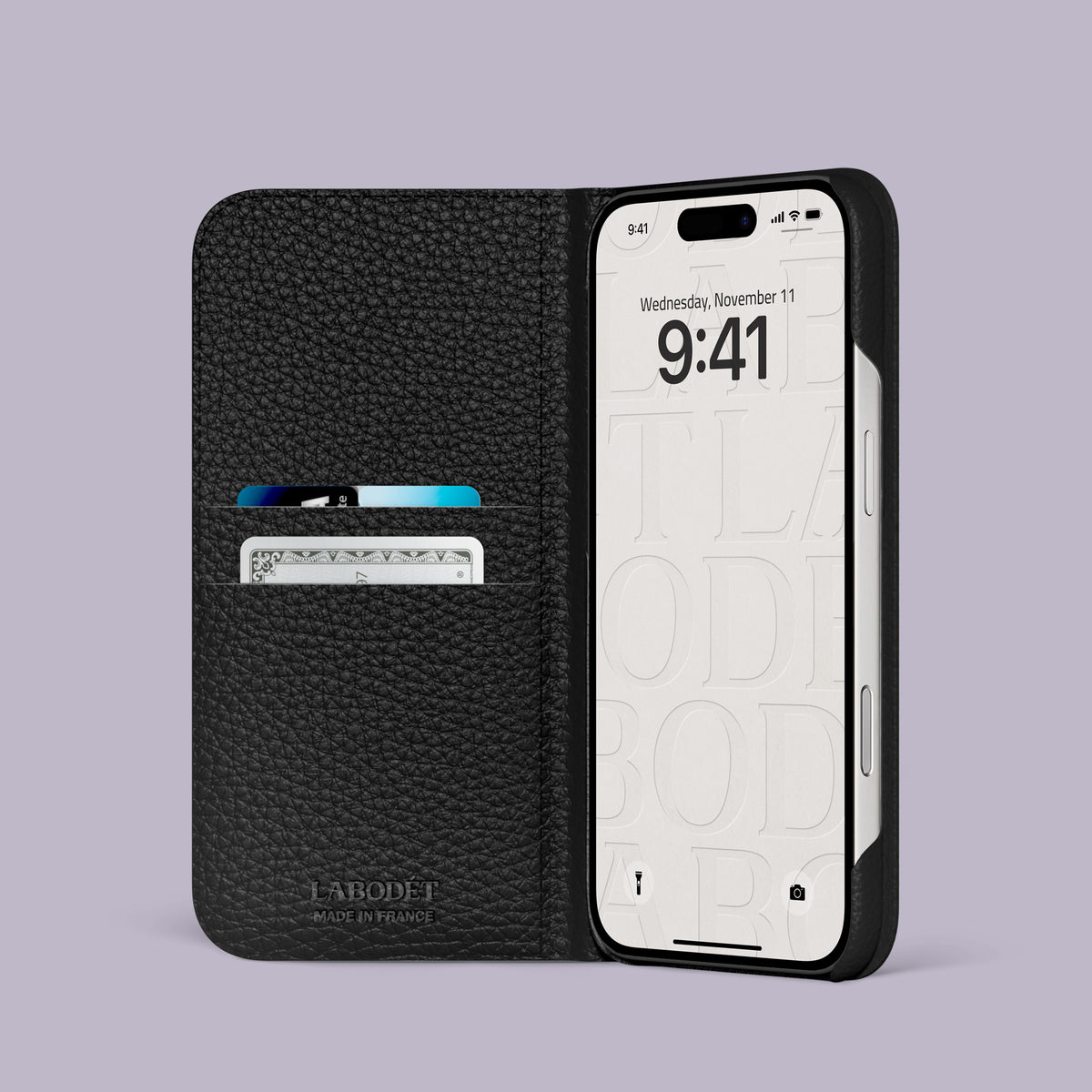 Grey-Petroleum iPhone 17 Pro Folio Case 1/1 Alligator with Black Metal -2 | Grey-Petroleum-Black
