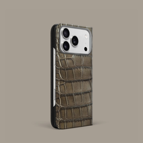 Folio Case 1/1 Kaki-Brown For iPhone 17 Pro In Alligator