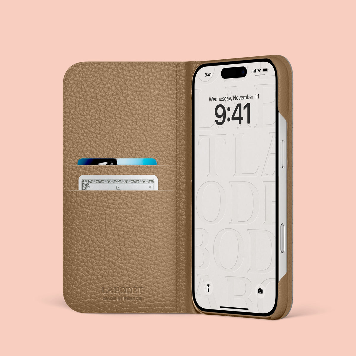 Orange-Fluo iPhone 17 Pro Folio Case 1/1 Alligator with Black Metal -2 | Orange-Fluo-Black