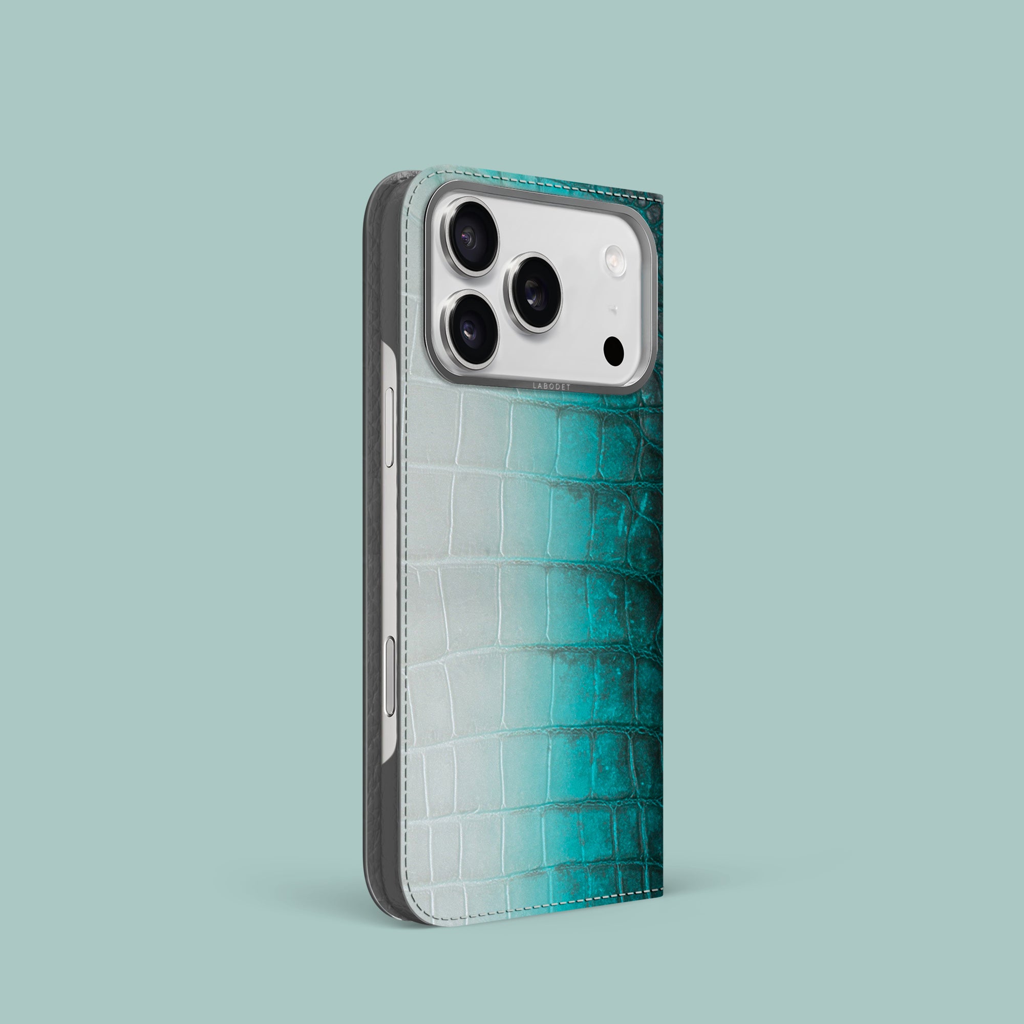 Folio Case 1/1 Turquoise For iPhone 17 Pro In Himalayan Crocodile