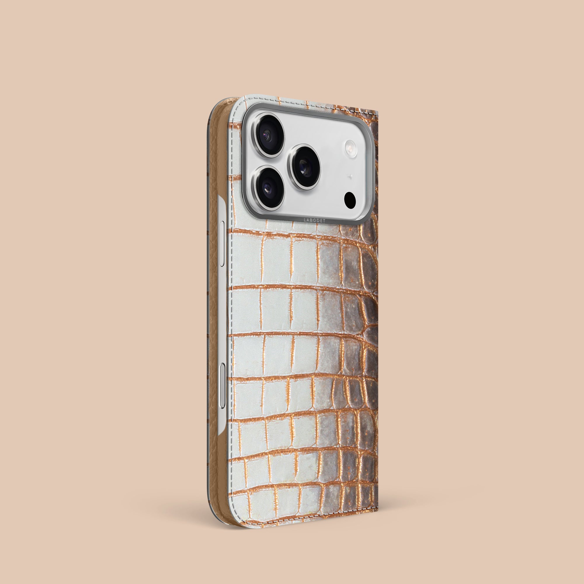 HYDROGEN スカルデザイン iPhoneケース Folio Case 1/1 Aztec For iPhone 17 Pro In Himalayan Crocodile