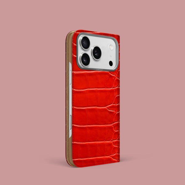 Folio Case Deep Coral For iPhone 17 Pro In Alligator