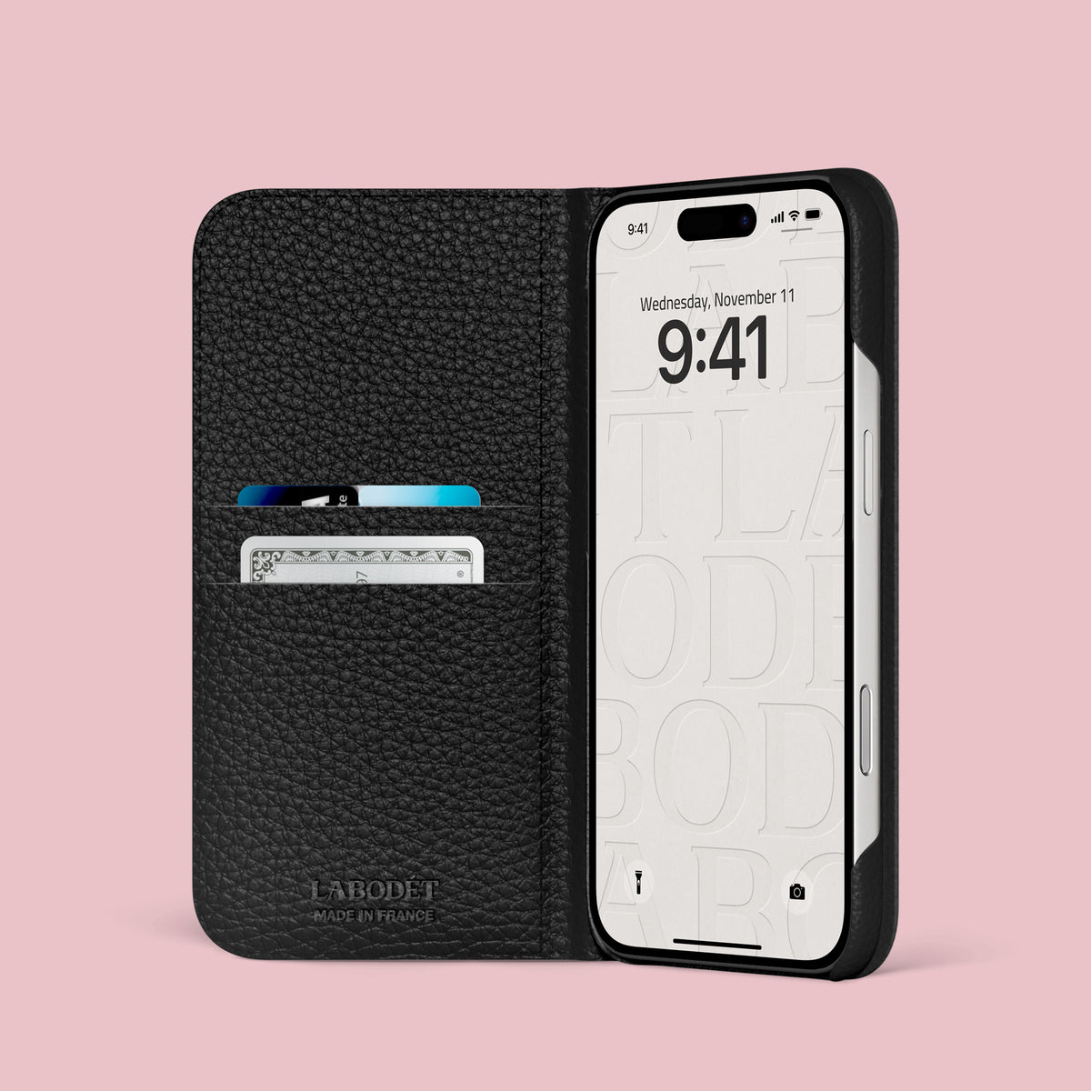 Vesuvio iPhone 17 Pro Folio Case 1/1 Alligator with Black Metal -2 | Vesuvio-Black