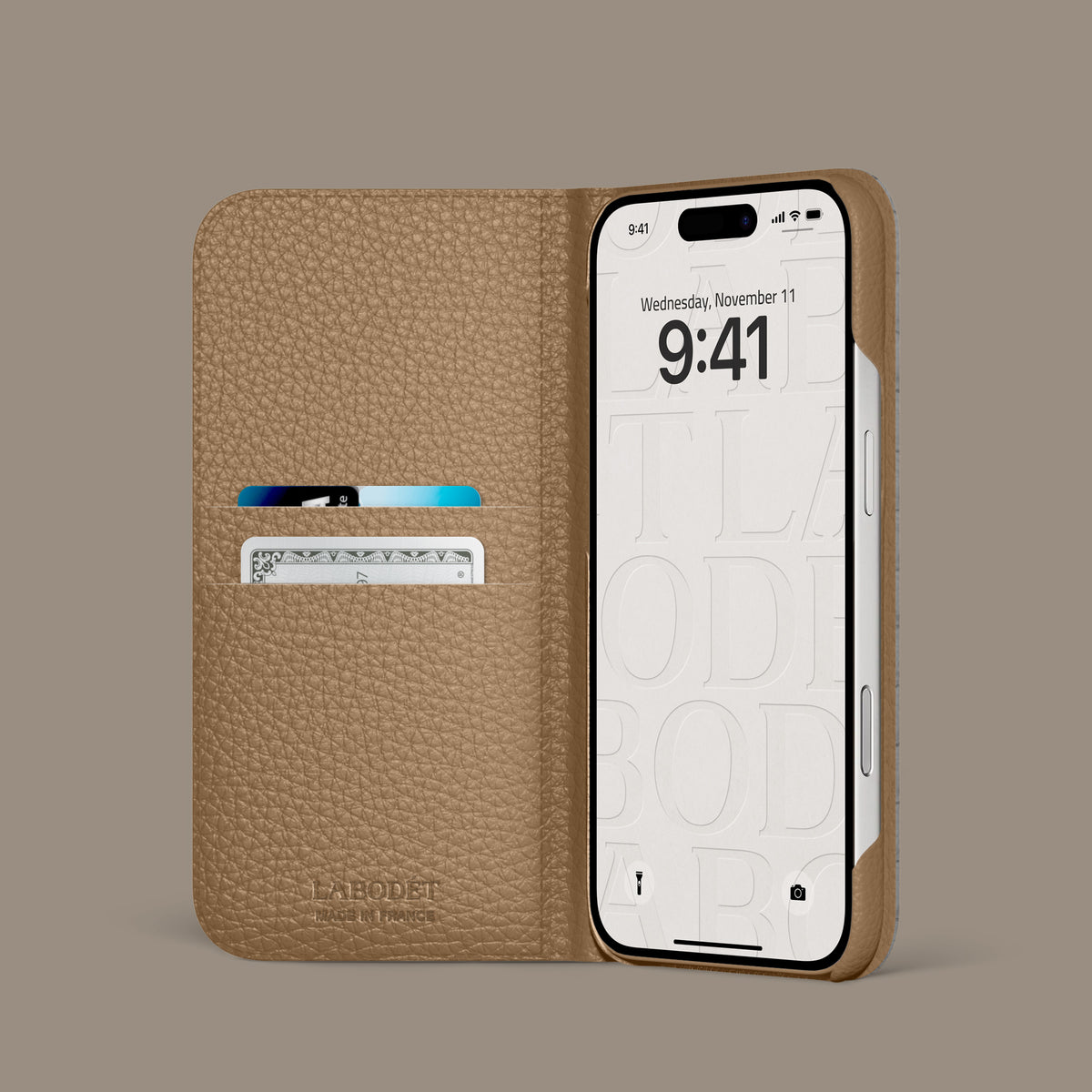 Ivory-Chocolate iPhone 18 Pro Max Folio Case 1/1 Alligator with Steel Metal -2 | Ivory-Chocolate-Steel