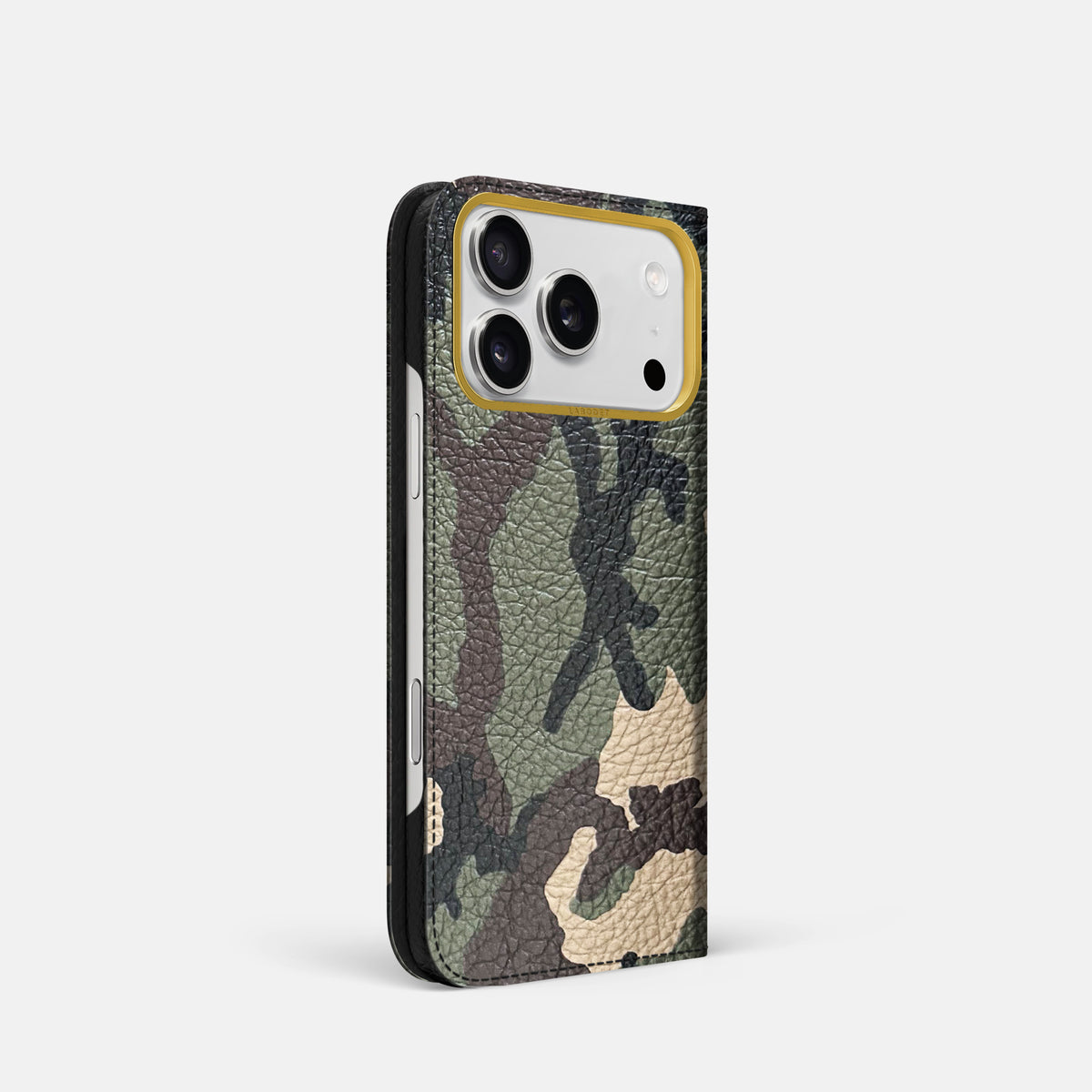 Folio Case For iPhone 17 Pro In Calf -1 | Camouflage-Gold