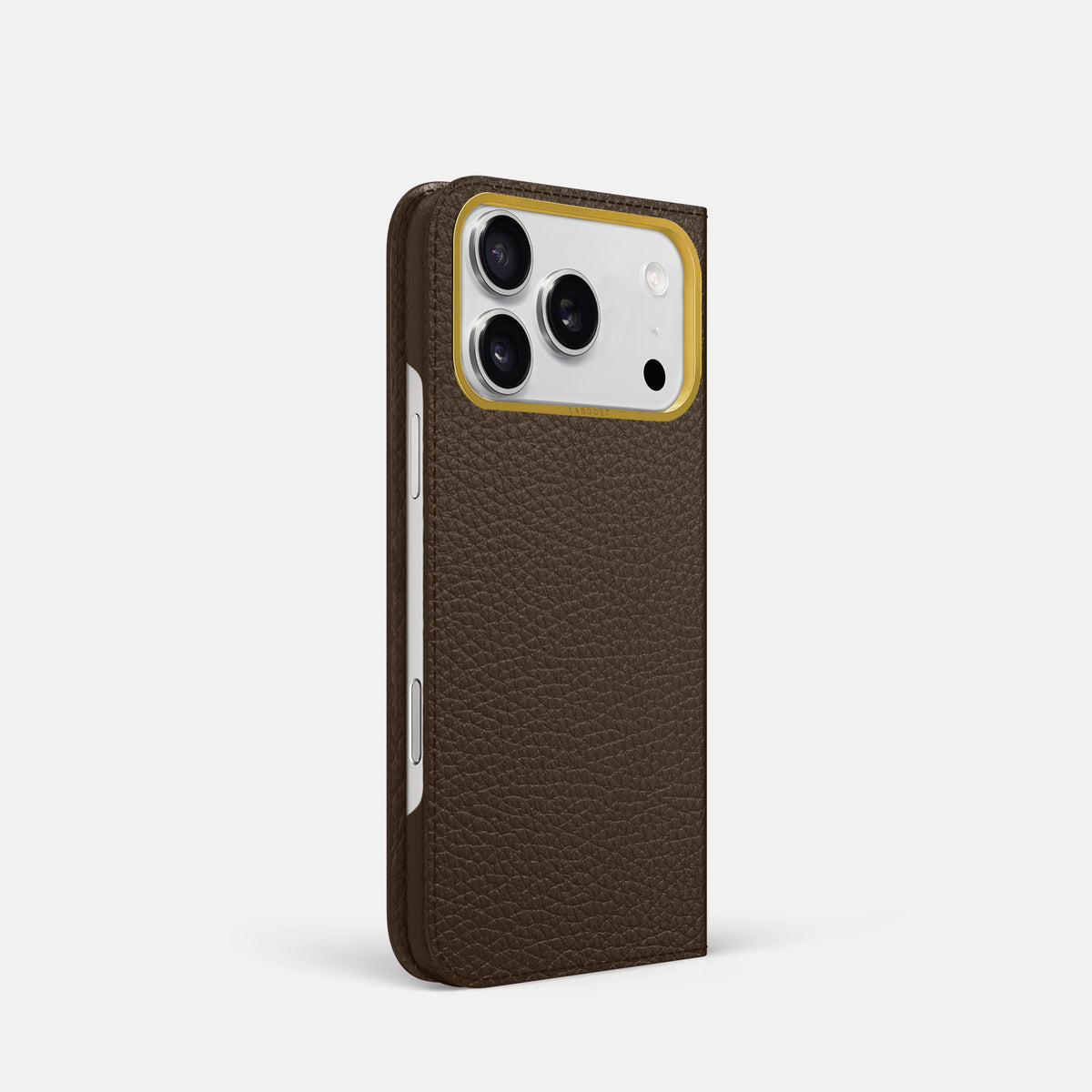 Folio Case For iPhone 17 Pro In Calf -1 | Dark-Brown-Gold