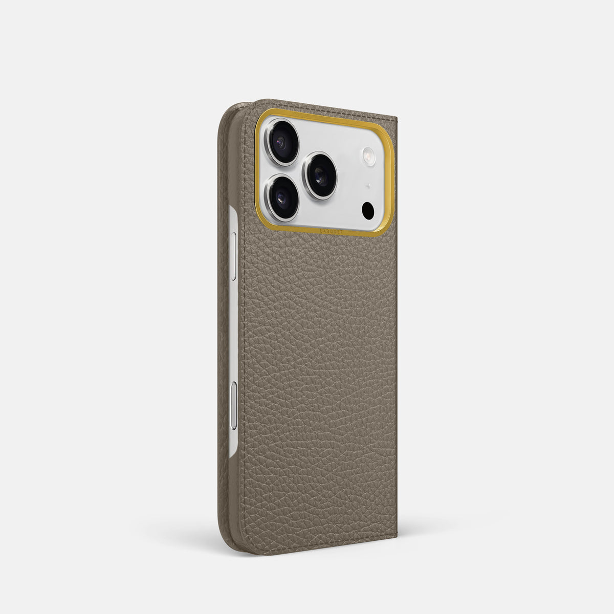 Folio Case For iPhone 17 Pro In Calf -1 | Taupe-Gold