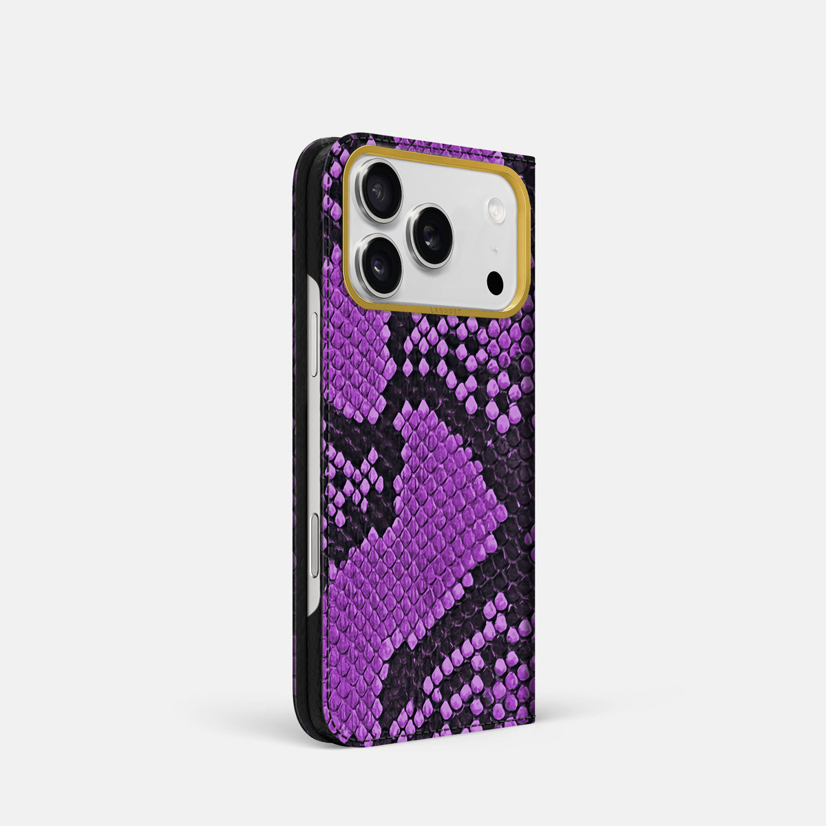 Folio Case For iPhone 17 Pro In Deluxe Python -1 | Purple-Gold