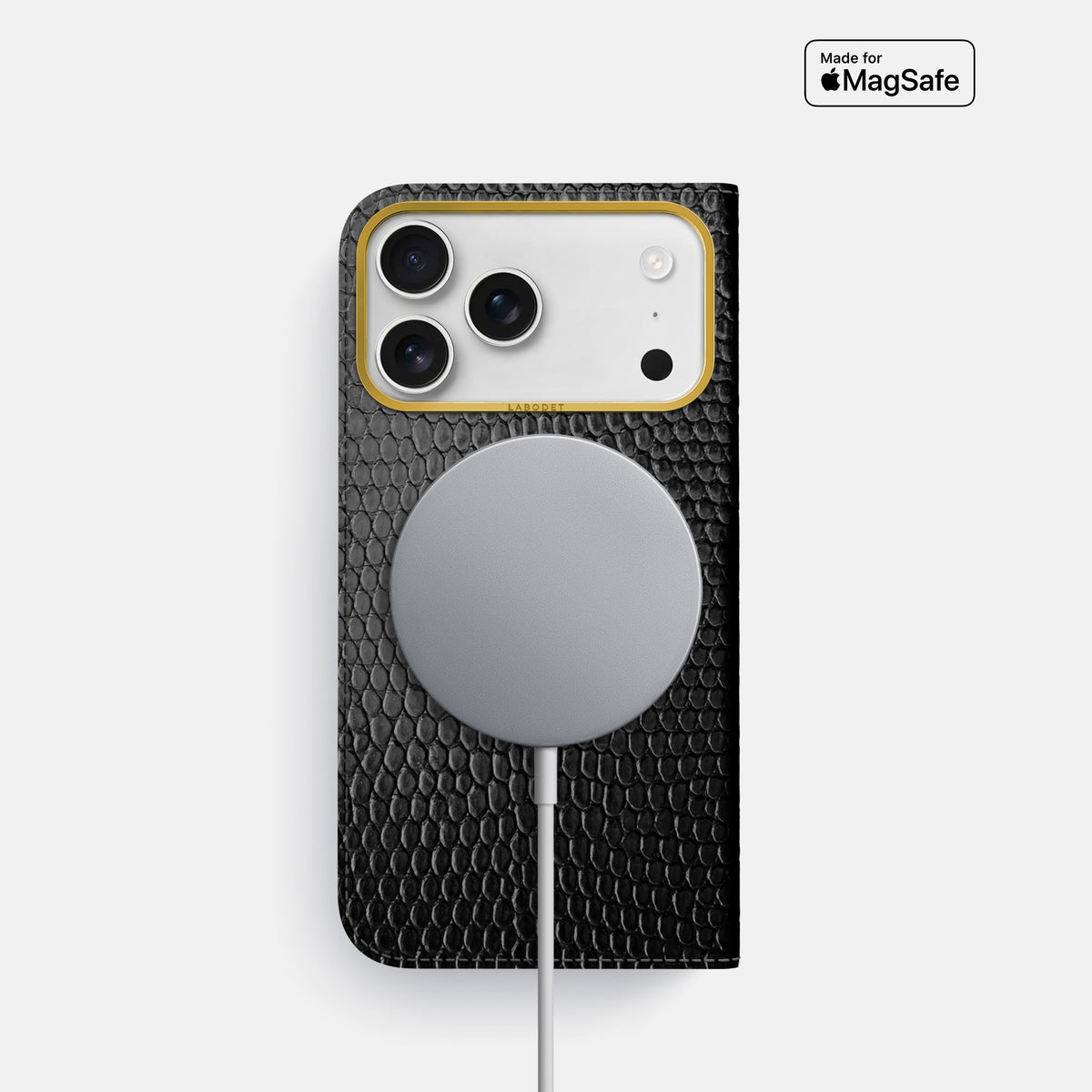 Folio Case For iPhone 17 Pro In Lizard -3 | Black-Gold