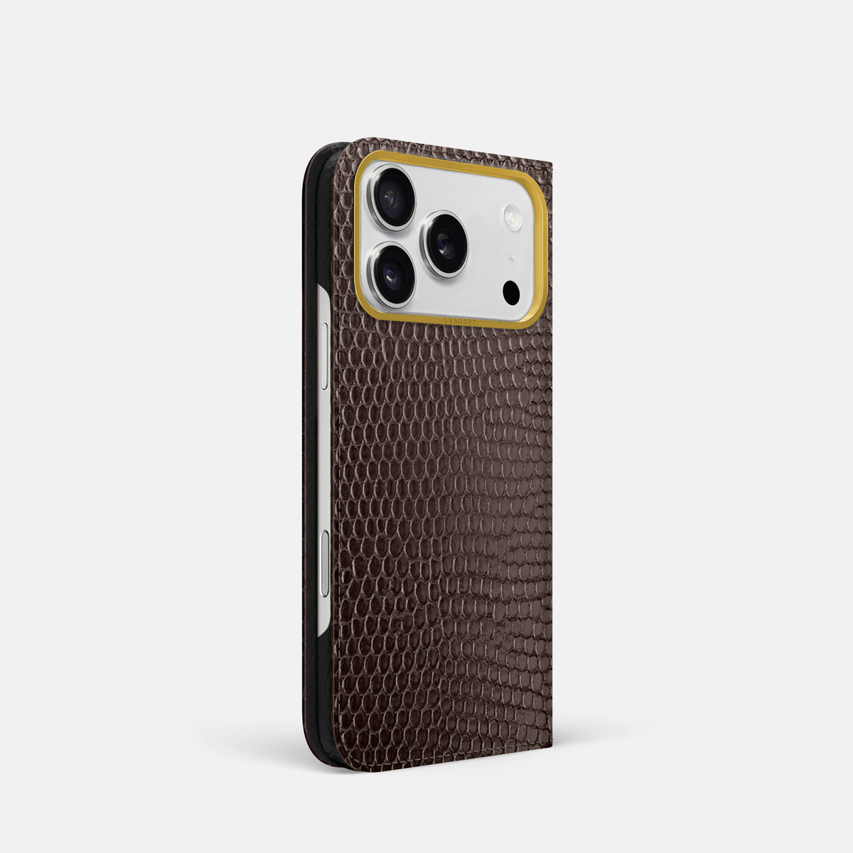 Folio Case For iPhone 17 Pro In Lizard -1 | Brown-Gold