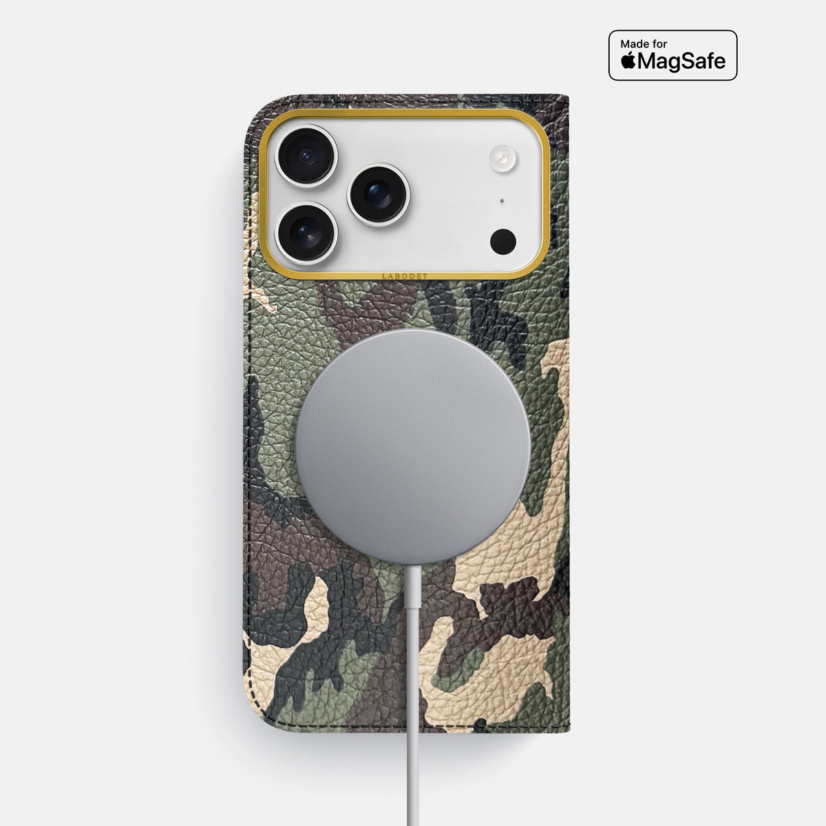 Folio Case For iPhone 17 Pro Max In Calf -3 | Camouflage-Gold