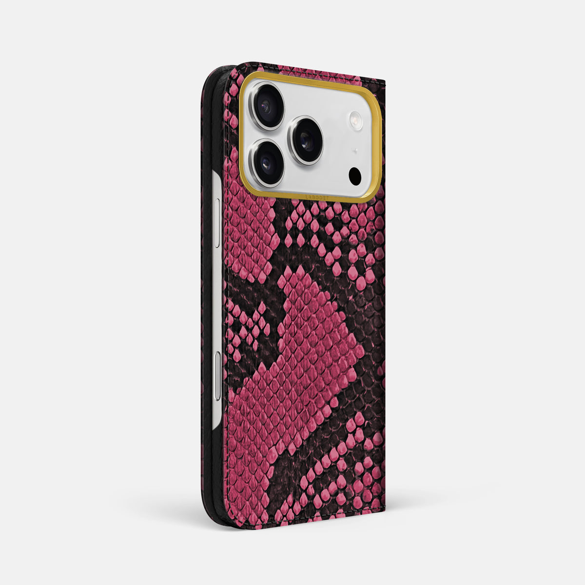 Folio Case For iPhone 17 Pro Max In Deluxe Python -1 | Burgundy-Gold