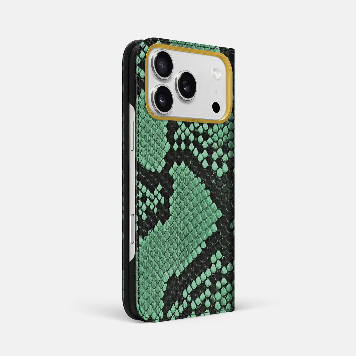 Folio Case For iPhone 17 Pro Max In Deluxe Python -1 | Forest-Green-Gold
