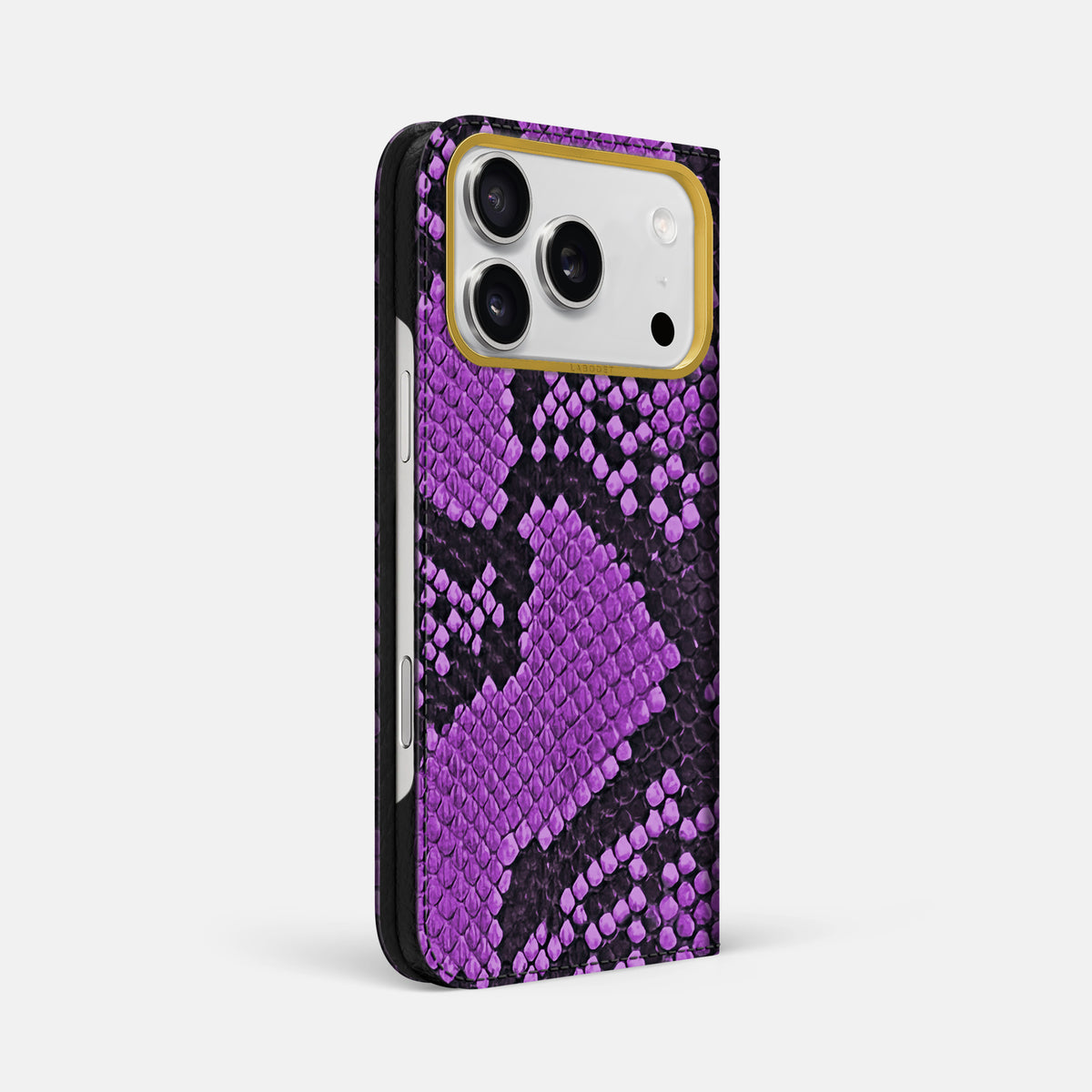 Folio Case For iPhone 17 Pro Max In Deluxe Python -1 | Purple-Gold
