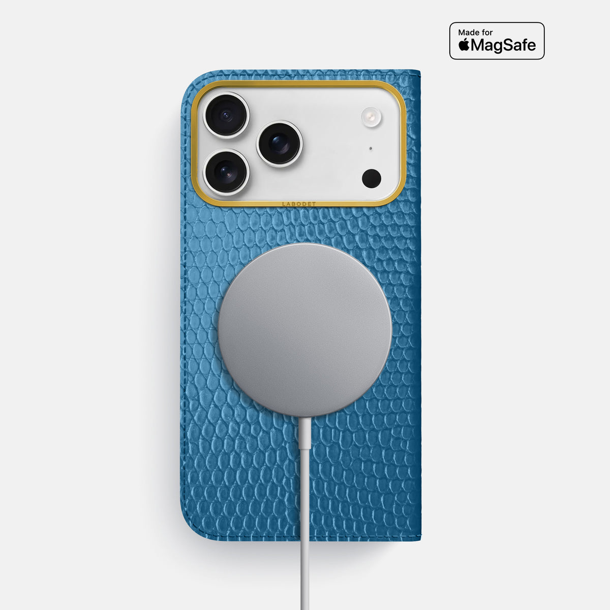 Folio Case For iPhone 17 Pro Max In Lizard -3 | Blue-Gold