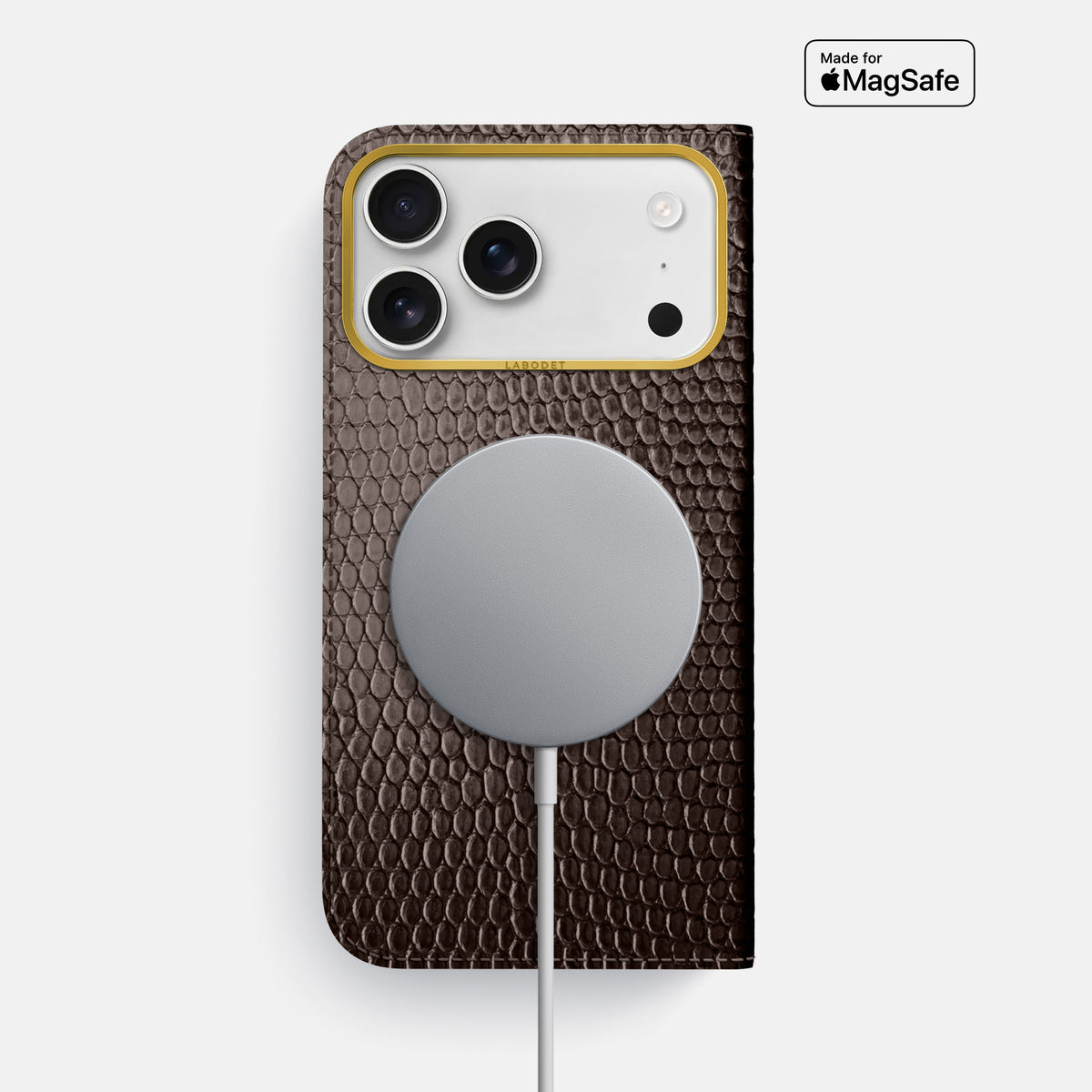 Folio Case For iPhone 17 Pro Max In Lizard -3 | Brown-Gold