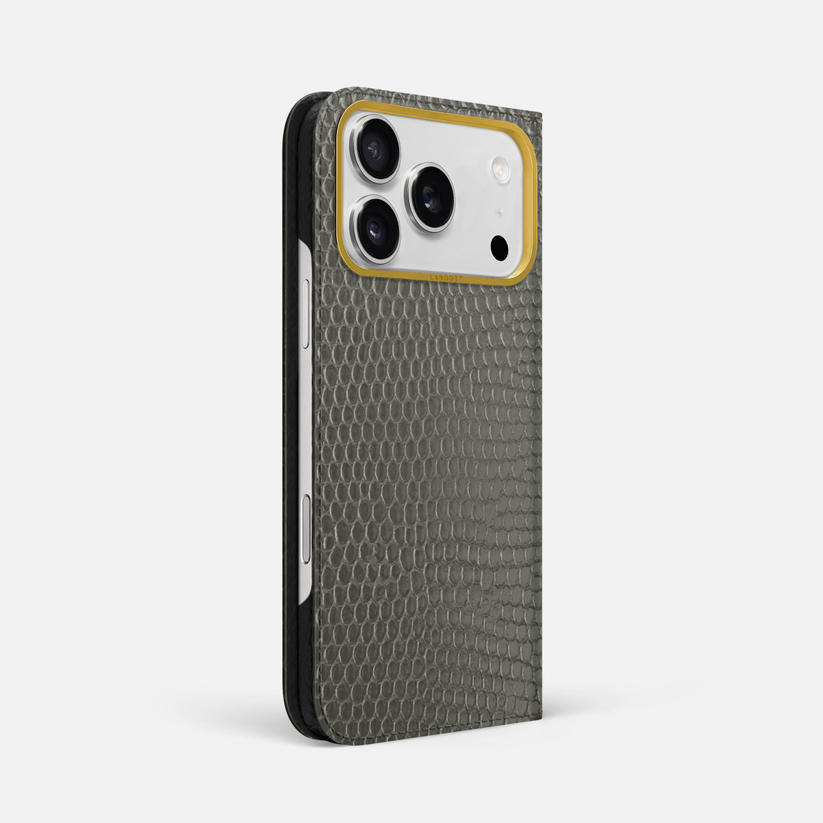 Folio Case For iPhone 17 Pro Max In Lizard -1 | Grey-Gold