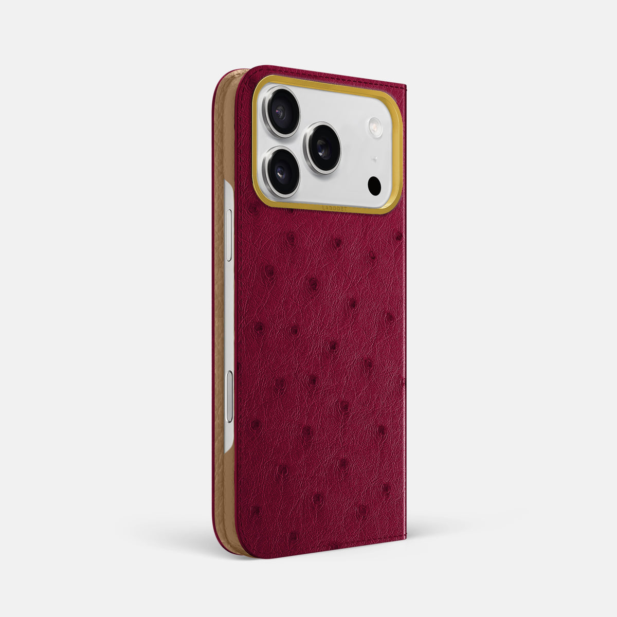 Folio Case For iPhone 17 Pro Max In Ostrich -1 | Bordeaux-Gold
