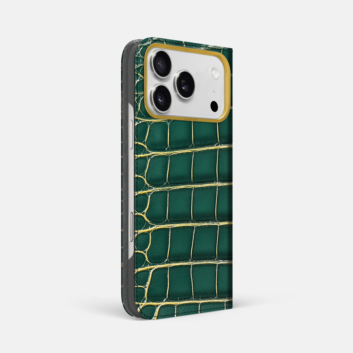 Folio Case For iPhone 17 Pro Max In Patina Alligator -1 | Cambridge-Gold