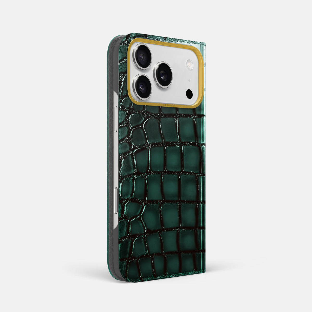 Folio Case For iPhone 17 Pro Max In Patina Alligator -1 | Green-Gold