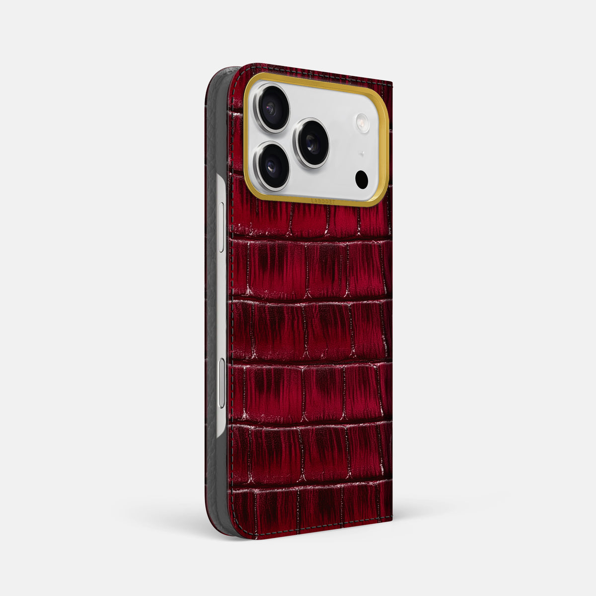 Folio Case For iPhone 17 Pro Max In Patina Alligator -1 | Havana-Burgundy-Gold