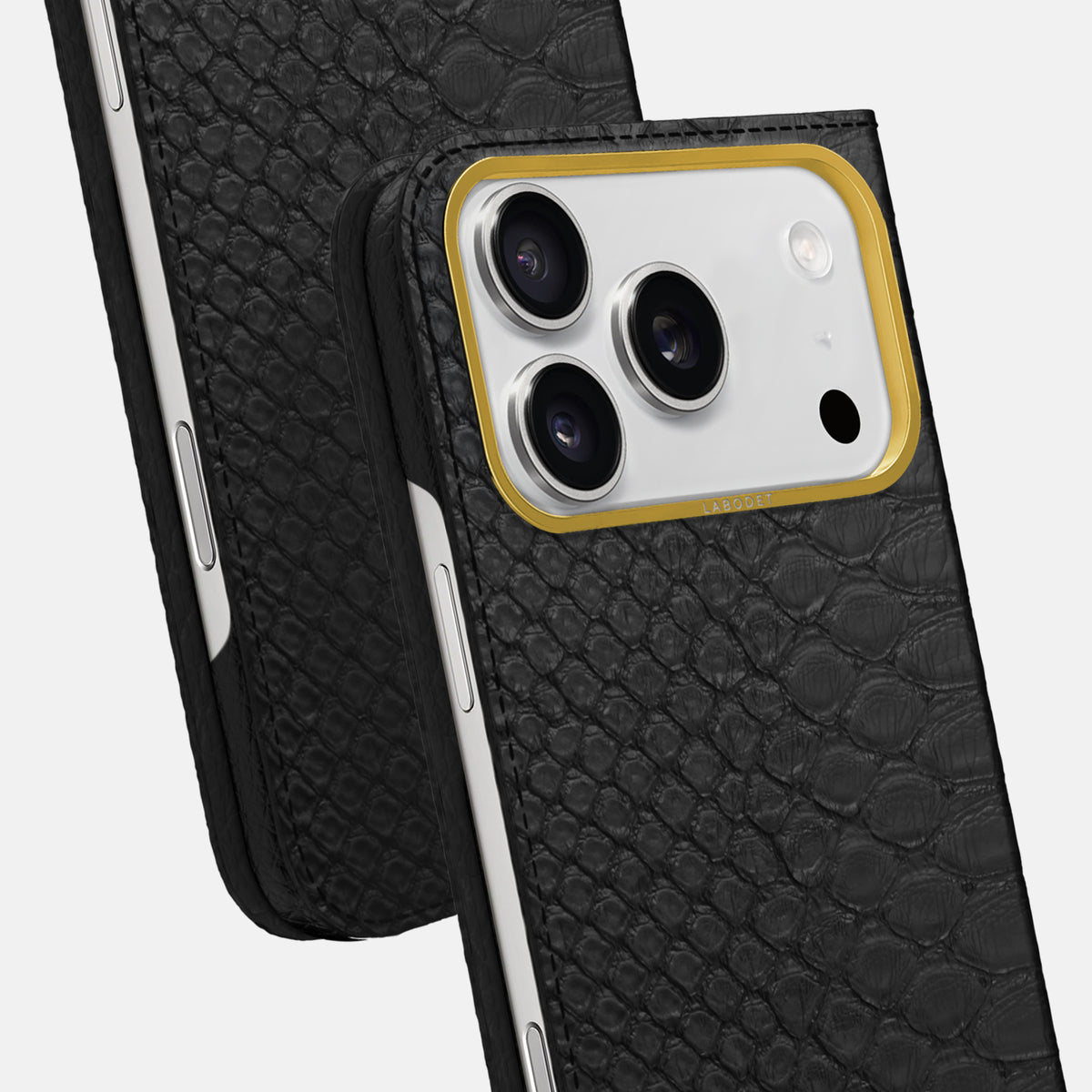 Folio Case For iPhone 17 Pro Max In Python -5 | Black-Gold