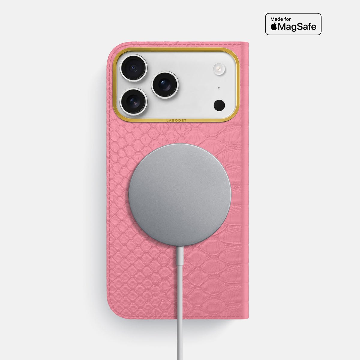 Folio Case For iPhone 17 Pro Max In Python -3 | Pink-Gold