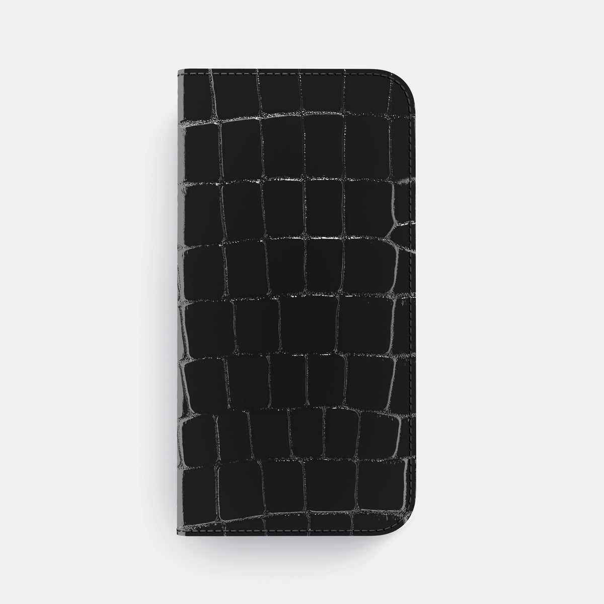 Folio Case For iPhone 17 Pro Max In Shiny Alligator -4 | Black-Gold