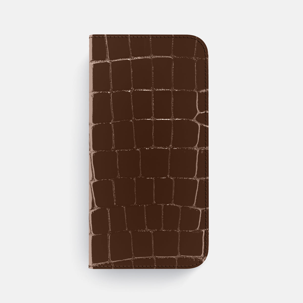 Folio Case For iPhone 17 Pro Max In Shiny Alligator -4 | Brown-Gold